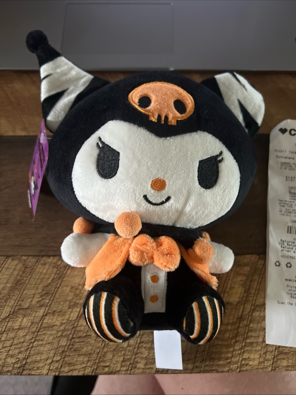 Hello Kitty Sanrio Kuromi Plush - Black, White & Orange Halloween Outfit